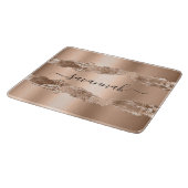 Gold agate marble naamscript snijplank (Hoek)