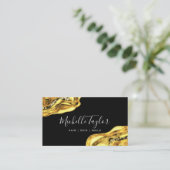 Gold Agate Modern Elegant Luxury Visitekaartje (Staand voorkant)