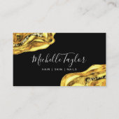 Gold Agate Modern Elegant Luxury Visitekaartje (Voorkant)