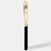 Gold Agate, naam & monogram, zwart & gouddoos Case-Mate iPhone Case (Achterkant / Links)