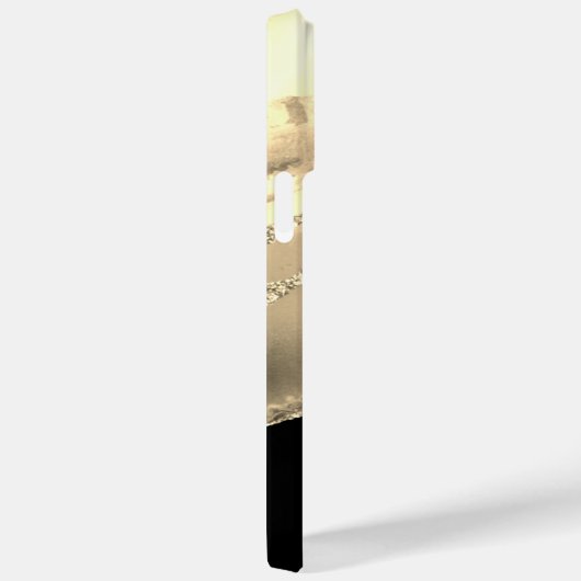 Gold Agate, naam & monogram, zwart & gouddoos Case-Mate iPhone Case (Achterkant / Rechts)