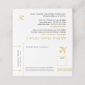 Gold Airplane boarding Pass Ticket Folded Escort Plaatskaartje (Buitenkant ongevouwen)
