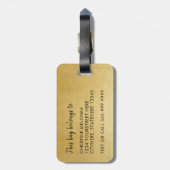 Gold Airplane Love Travel Monogram Luggable Bagagelabel (Achterkant verticaal)