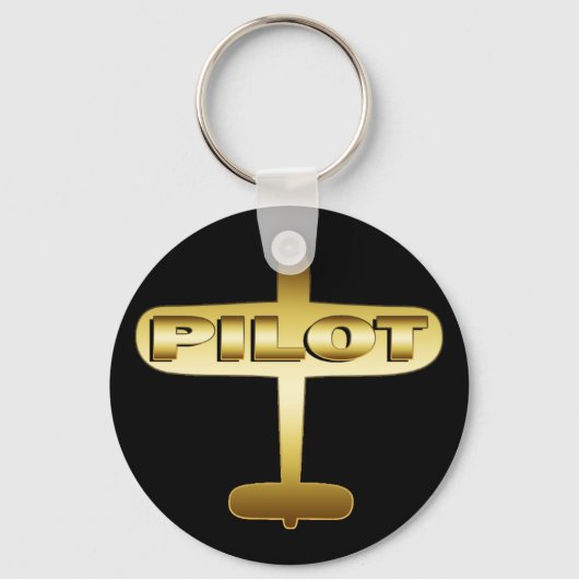 GOLD AIRPLANE PILOT SLEUTELHANGER (Voorkant)