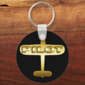 GOLD AIRPLANE PILOT SLEUTELHANGER (Voorkant)