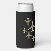 Gold Airplanes Aviation Seltzer Koelbox Blikjeskoeler (Seltzer Voorkant)