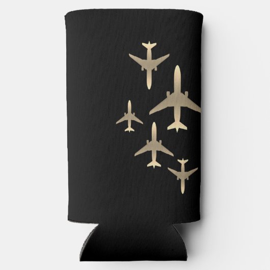 Gold Airplanes Aviation Seltzer Koelbox Seltzer Blikjeskoeler (Achterkant)