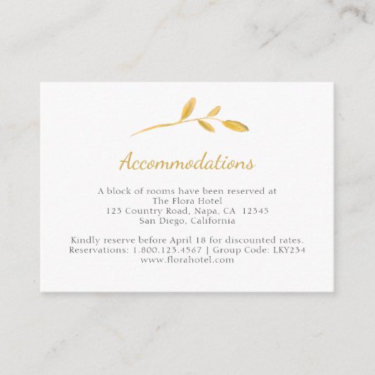 Gold Airy Branch. Elegante stijlvolle accommodatie Informatiekaartje (Voorkant)