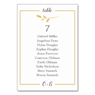 Gold airy tak. Classy Wedding Seating Chart Kaart