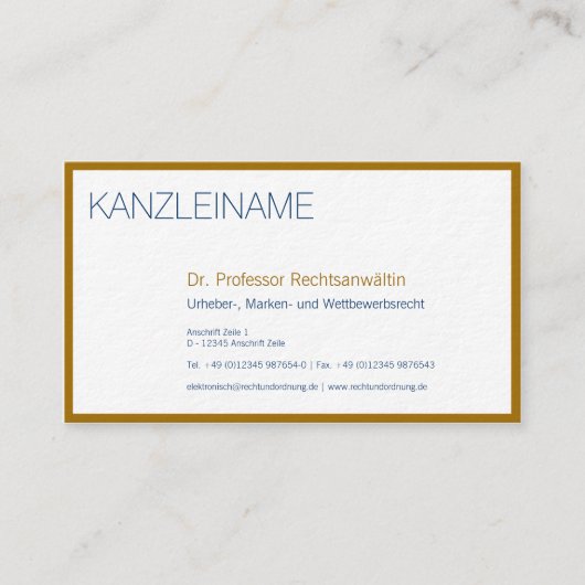 Gold Akzente Visitenkarte Visitekaartje (Voorkant)