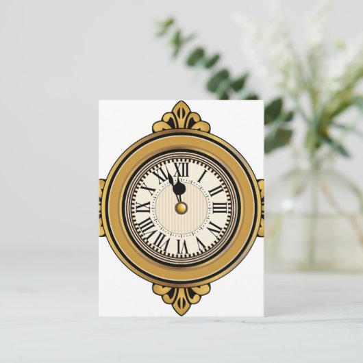 Gold Alarm Clock-pictogram Briefkaart (Staand voorkant)