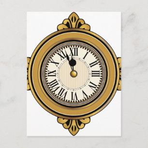 Gold Alarm Clock-pictogram Briefkaart