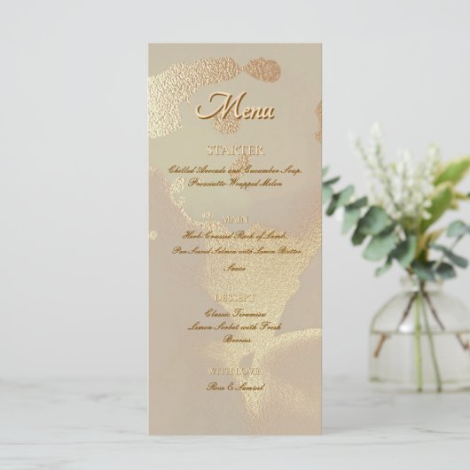 Gold Alcohol Ink Elegant Flat Menu (Staand voorkant)