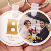Gold Alfabet Letter Button sleutelhanger