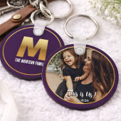 Gold Alfabet Letter Button sleutelhanger