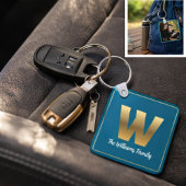 Gold Alfabet Letter Button sleutelhanger