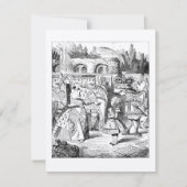 GOLD Alice in Wonderland Tea Party Birthday Kaart (Voorkant)