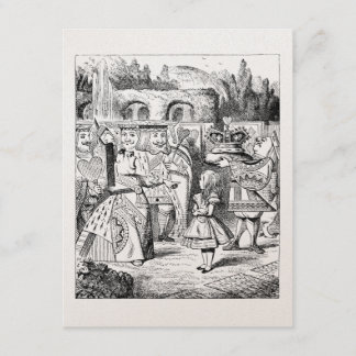 GOLD Alice in Wonderland Tea Party Birthday Kaart