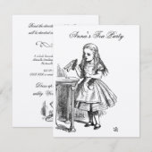 GOLD Alice in Wonderland Tea Party Birthday Kaart (Voorkant / Achterkant)