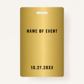 Gold All Access Event Pass-badge Badge (Achterkant)
