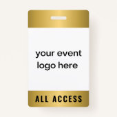 Gold All Access Event Pass-badge Badge (Voorkant)