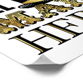 Gold, ALLEMAAL GEMAAKT HIER Teken afdrukken Poster (Hoek)