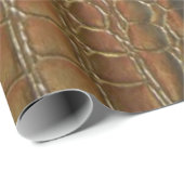 Gold Alligator Exotic Leather Pimp Cadeaupapier (Rol Hoek)