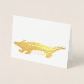 Gold Alligator Later Gator Crocodile Reptile Folie Kaarten (Voorkant)