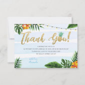 Gold Aloha Baby shower - Hartelijk dank Kaart (Voorkant)