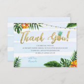 Gold Aloha Baby shower - Hartelijk dank Kaart (Voorkant / Achterkant)