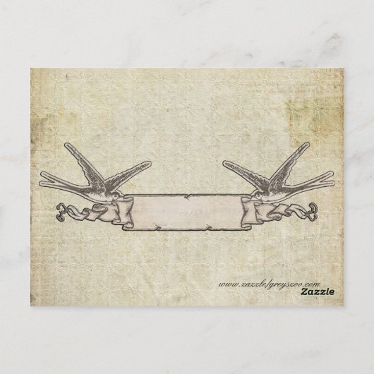 Gold Alpaca & Blauwgroen Owl Briefkaart (Achterkant)