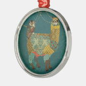 Gold Alpaca Blauwgroen Owl Ornament (Links)