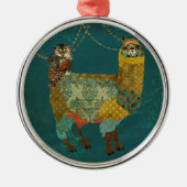 Gold Alpaca Blauwgroen Owl Ornament (Voorkant)