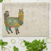 Gold Alpaca en Blauwgroen handdoeken (Gevouwen)