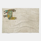 Gold Alpaca en Blauwgroen handdoeken (Horizontaal)