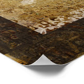 Gold Alpaca en Blauwgroen Owl Art Poster (Hoek)