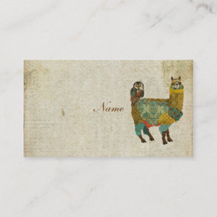 Gold Alpaca en Blauwgroen Visitekaartje/Labels voo Visitekaartje