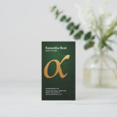 Gold Alpha-Symbool Green Emerald Tutoring Visitekaartje (Staand voorkant)