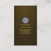 Gold Alphabet-G Global Circle Import Export Visitekaartje (Achterkant)