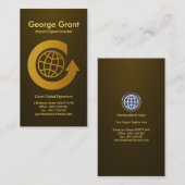 Gold Alphabet-G Global Circle Import Export Visitekaartje (Voorkant / Achterkant)