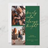 Gold Altijd heldere foto met kerstgroen Feestdagenkaart (Voorkant)