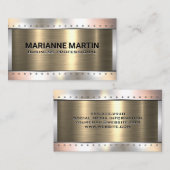 Gold Aluminium Silver geborsteld | Metalen rivette Visitekaartje (Voorkant / Achterkant)