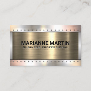 Gold Aluminium Silver geborsteld   Metalen rivette Visitekaartje