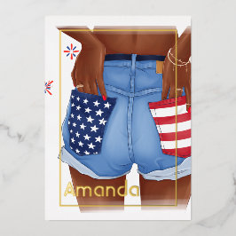 Gold American Birthday Party Folie Uitnodiging