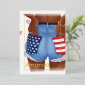 Gold American Birthday Party Folie Uitnodiging (Staand Voorkant)