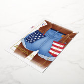 Gold American Birthday Party Folie Uitnodiging (Gedraaid)