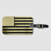 Gold American Flag Bagagelabel (Voorkant (horizontaal))