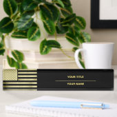 Gold American Flag Naambordje