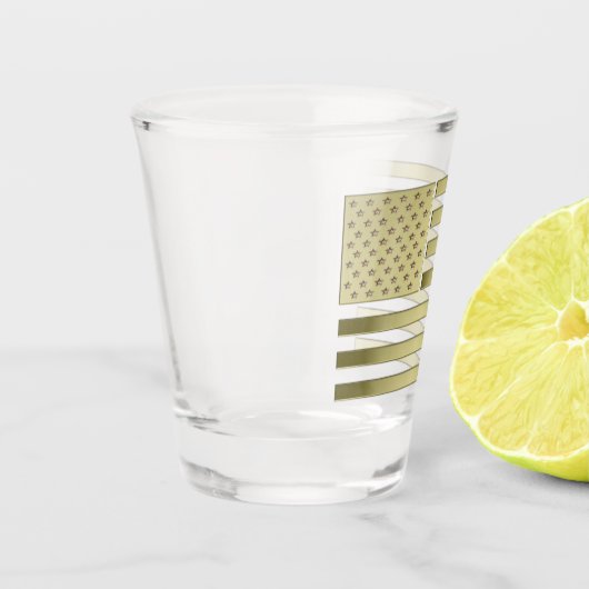 Gold American Flag Shot Glas (Links)