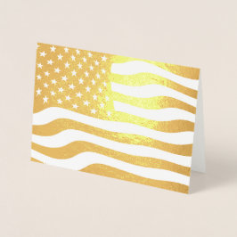 Gold American Flag USA Folie Kaarten